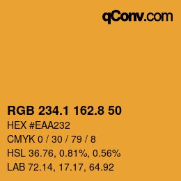 Código de color: RGB 234.1 162.8 50 | qconv.com