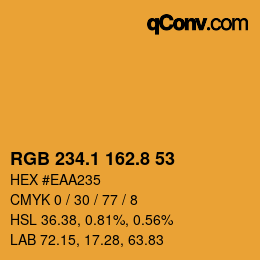 カラーコード: RGB 234.1 162.8 53 | qconv.com