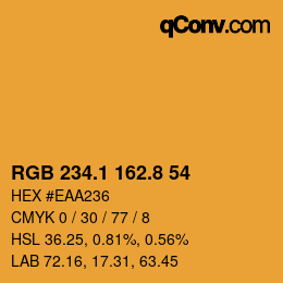 カラーコード: RGB 234.1 162.8 54 | qconv.com