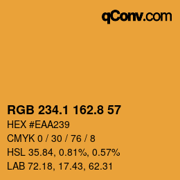 Color code: RGB 234.1 162.8 57 | qconv.com