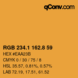 カラーコード: RGB 234.1 162.8 59 | qconv.com