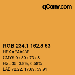 カラーコード: RGB 234.1 162.8 63 | qconv.com