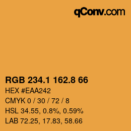 Color code: RGB 234.1 162.8 66 | qconv.com
