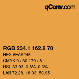 カラーコード: RGB 234.1 162.8 70 | qconv.com