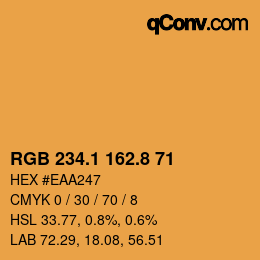 Color code: RGB 234.1 162.8 71 | qconv.com