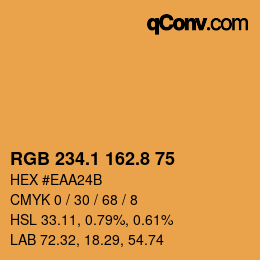 Color code: RGB 234.1 162.8 75 | qconv.com