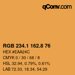 Código de color: RGB 234.1 162.8 76 | qconv.com