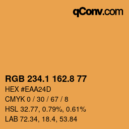 カラーコード: RGB 234.1 162.8 77 | qconv.com