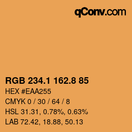 Farbcode: RGB 234.1 162.8 85 | qconv.com