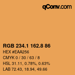 カラーコード: RGB 234.1 162.8 86 | qconv.com