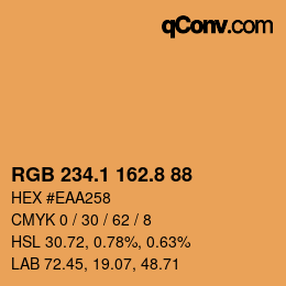 Color code: RGB 234.1 162.8 88 | qconv.com