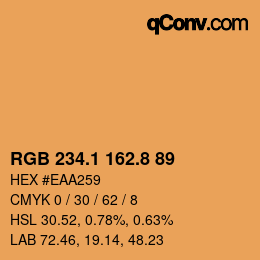Color code: RGB 234.1 162.8 89 | qconv.com