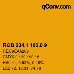 カラーコード: RGB 234.1 162.8 9 | qconv.com