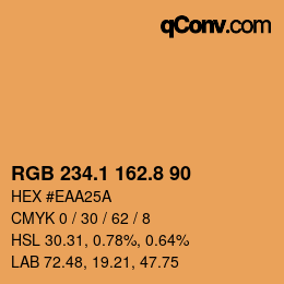 Color code: RGB 234.1 162.8 90 | qconv.com