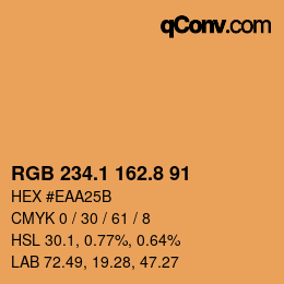 Color code: RGB 234.1 162.8 91 | qconv.com