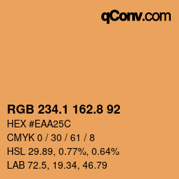 Color code: RGB 234.1 162.8 92 | qconv.com