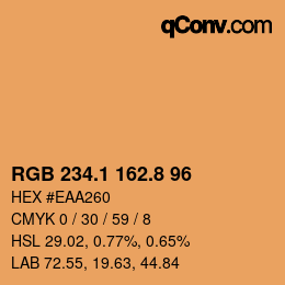 Color code: RGB 234.1 162.8 96 | qconv.com