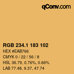 カラーコード: RGB 234.1 183 102 | qconv.com