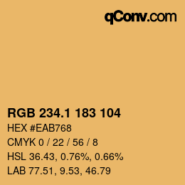 カラーコード: RGB 234.1 183 104 | qconv.com