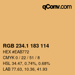カラーコード: RGB 234.1 183 114 | qconv.com