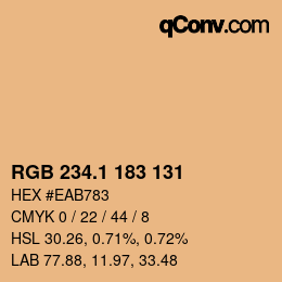 カラーコード: RGB 234.1 183 131 | qconv.com