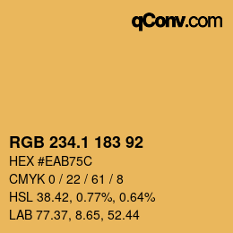 カラーコード: RGB 234.1 183 92 | qconv.com