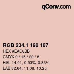 カラーコード: RGB 234.1 198 187 | qconv.com