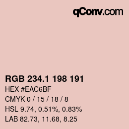 カラーコード: RGB 234.1 198 191 | qconv.com