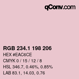 カラーコード: RGB 234.1 198 206 | qconv.com