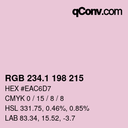 カラーコード: RGB 234.1 198 215 | qconv.com