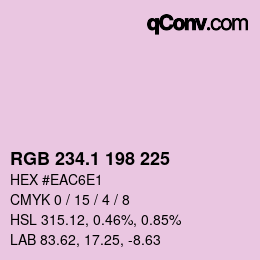 カラーコード: RGB 234.1 198 225 | qconv.com