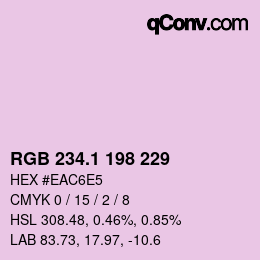 カラーコード: RGB 234.1 198 229 | qconv.com