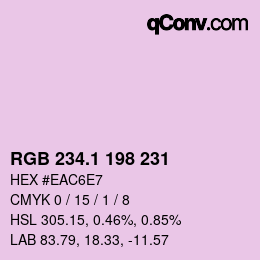 カラーコード: RGB 234.1 198 231 | qconv.com