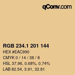 カラーコード: RGB 234.1 201 144 | qconv.com