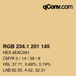 カラーコード: RGB 234.1 201 145 | qconv.com