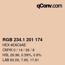 カラーコード: RGB 234.1 201 174 | qconv.com