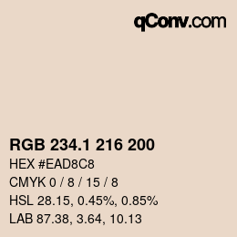 カラーコード: RGB 234.1 216 200 | qconv.com
