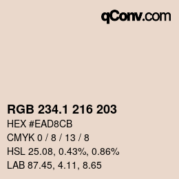 カラーコード: RGB 234.1 216 203 | qconv.com