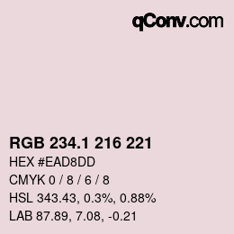 カラーコード: RGB 234.1 216 221 | qconv.com