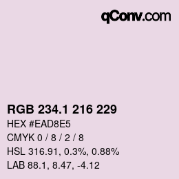 カラーコード: RGB 234.1 216 229 | qconv.com
