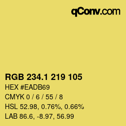 カラーコード: RGB 234.1 219 105 | qconv.com