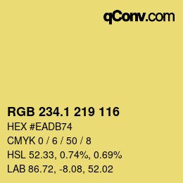 カラーコード: RGB 234.1 219 116 | qconv.com
