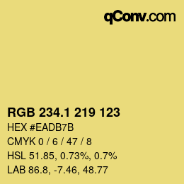 カラーコード: RGB 234.1 219 123 | qconv.com