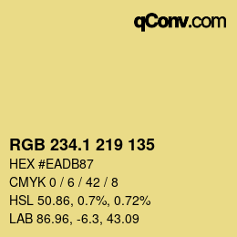 カラーコード: RGB 234.1 219 135 | qconv.com