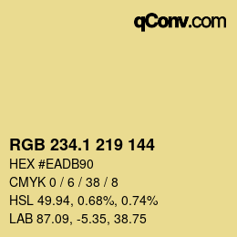 カラーコード: RGB 234.1 219 144 | qconv.com