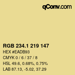カラーコード: RGB 234.1 219 147 | qconv.com