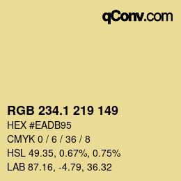 カラーコード: RGB 234.1 219 149 | qconv.com