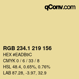 カラーコード: RGB 234.1 219 156 | qconv.com