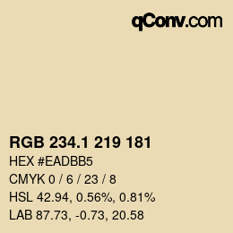カラーコード: RGB 234.1 219 181 | qconv.com