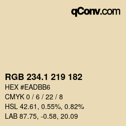 カラーコード: RGB 234.1 219 182 | qconv.com